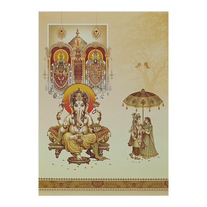 Cream Balaji Padmavathi Wedding Card-KNEP1605