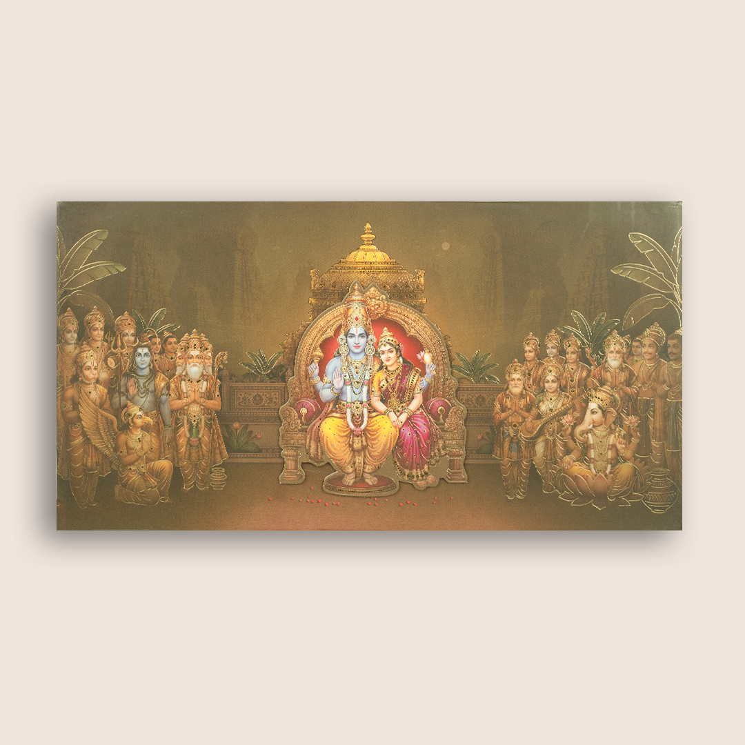 Brown Lord Balaji Padmavathi Padded Wedding Invitation - KSH27090