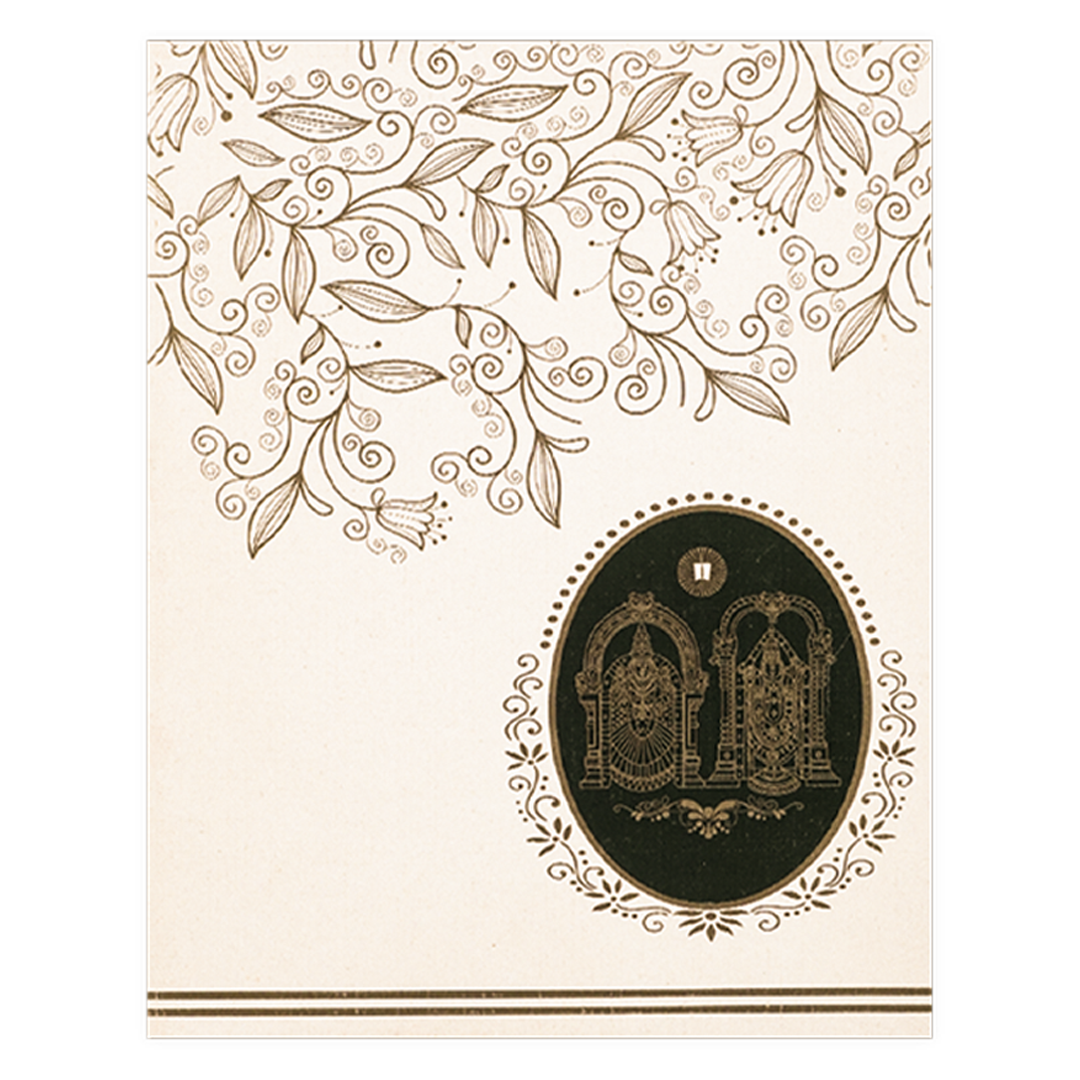 White Traditional Floral Wedding Card-KNK4544