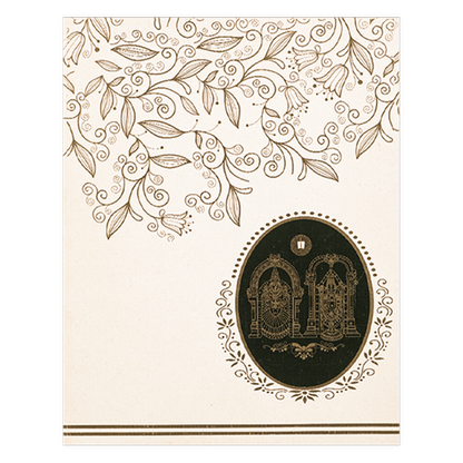 White Traditional Floral Wedding Card-KNK4544