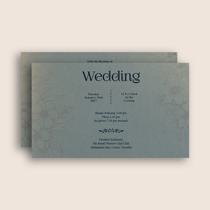 Dark Blue Handmade Paper Marriage Card - KPR07430