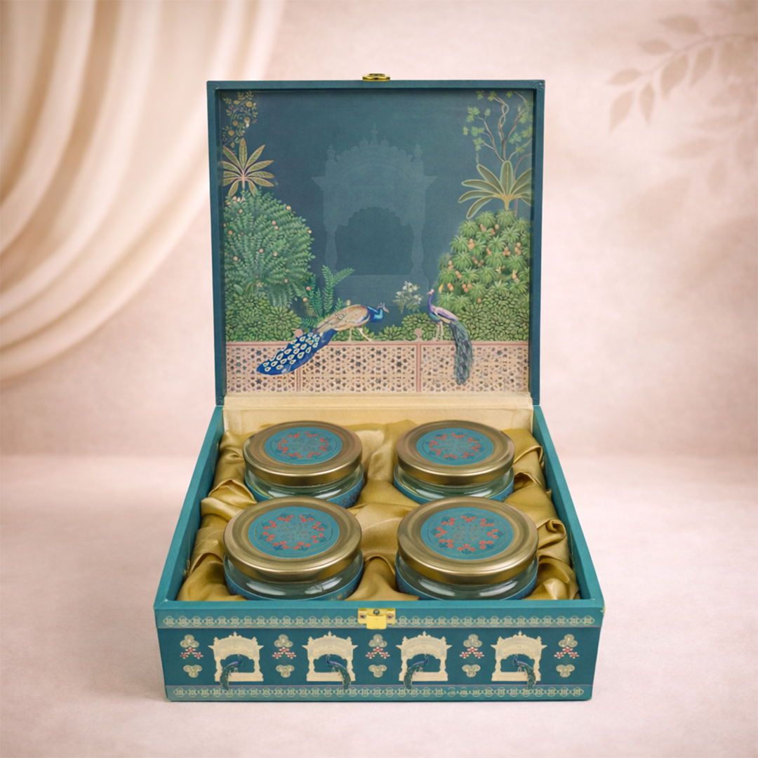 Royal Blue Peacock Luxury Sweet Jar Box-KBX10104