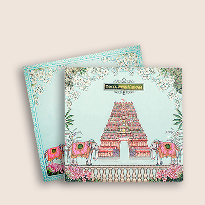 Blue Temple Wedding Invitation - KNKD8112