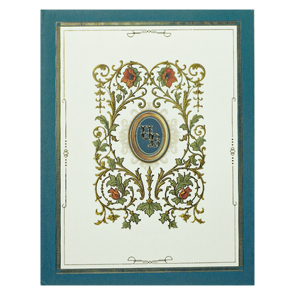 White Elegant Floral Padded Wedding Card - KBM05040