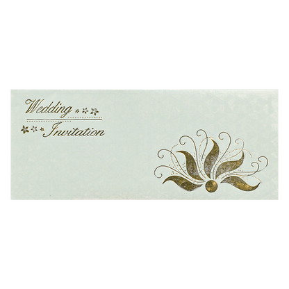 White Gold Foil Floral Wedding Card-KNK3686