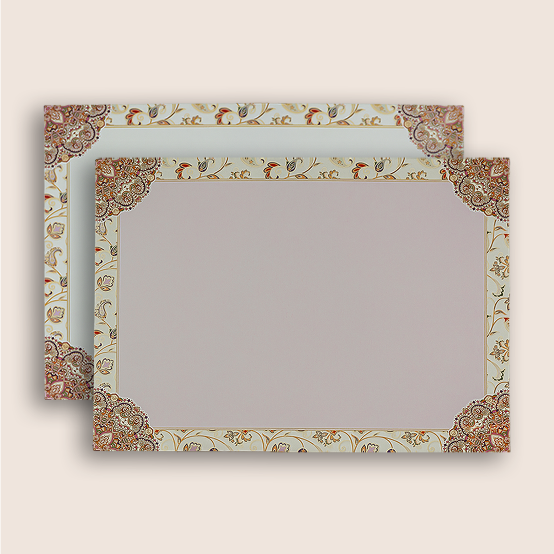 Cream Colourfull Floral Wedding Card - KAA05390