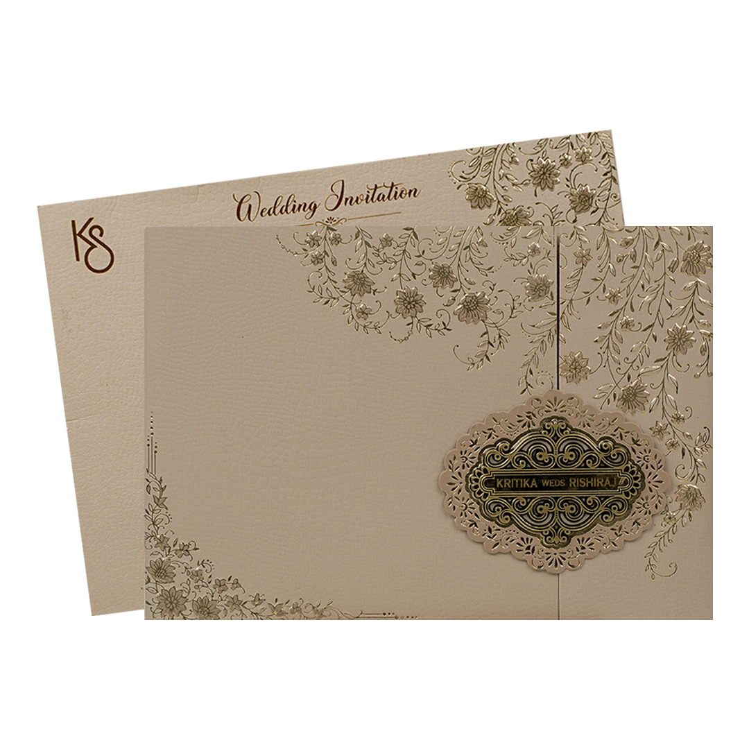Dusty Pink Gold Ornate Wedding Card-KSI64760