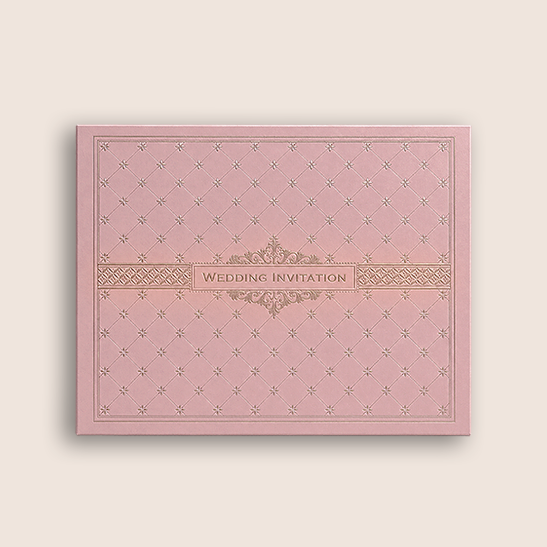 Pink Floral Lattice Wedding Card - KNRS6901