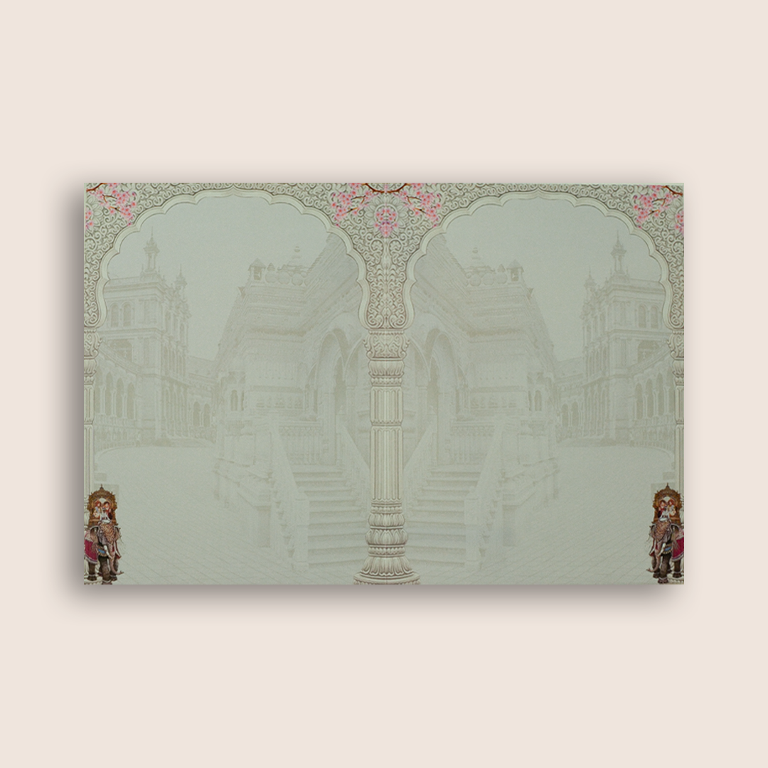 Lavender Elephant Dholi Invitation Card - KNKC4066