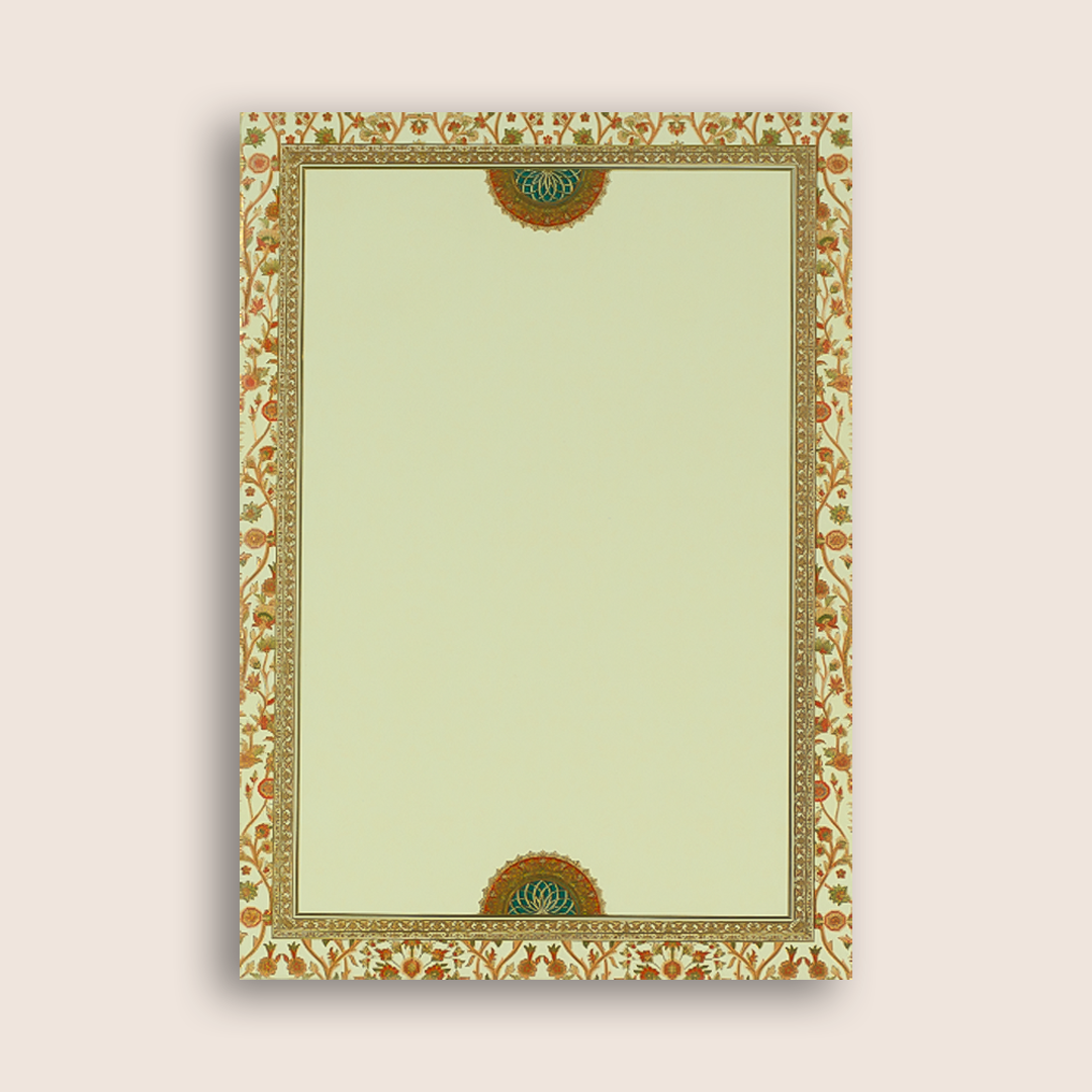 Cream Royal Floral Wedding Card - KAA06270