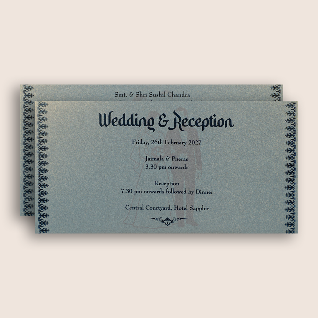 Premium Blue Handmade Paper Marriage Card - KPR07460