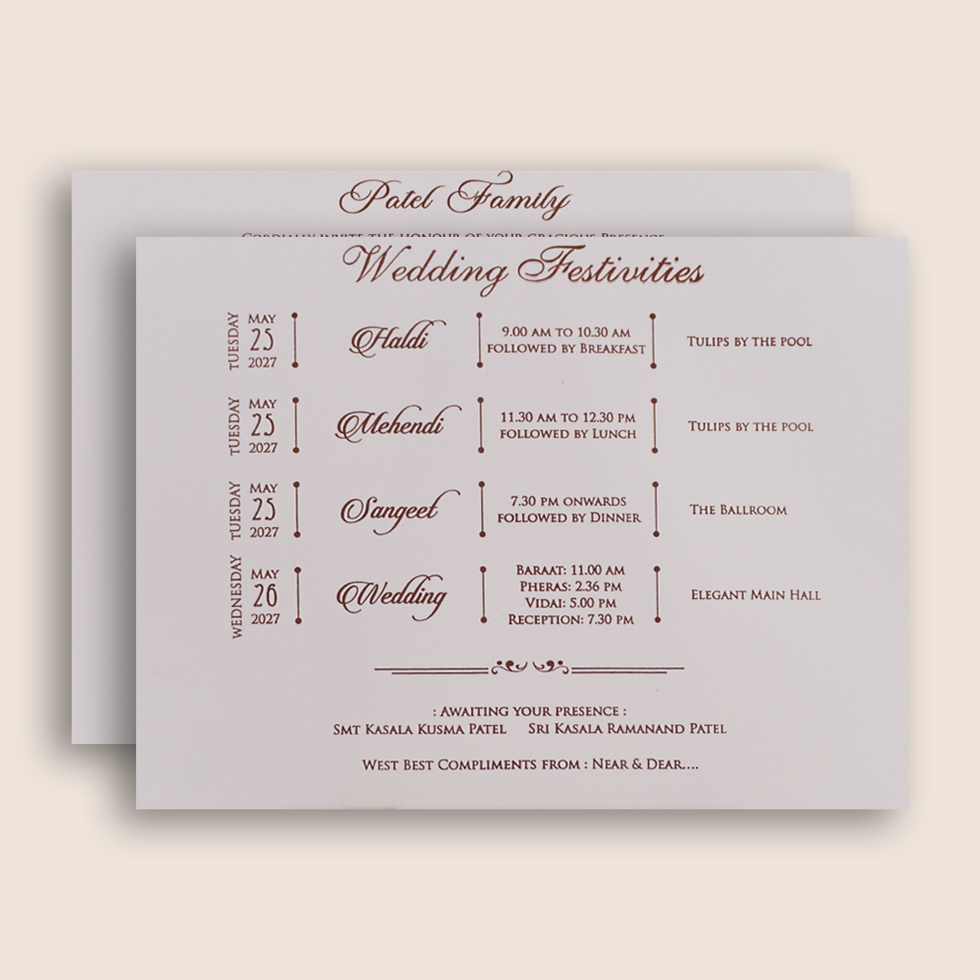 Ivory Floral Peacock Padded Wedding Invitation Card - KRE29240