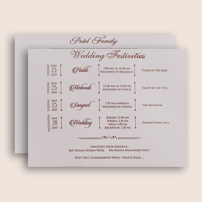Ivory Floral Peacock Padded Wedding Invitation Card - KRE29240