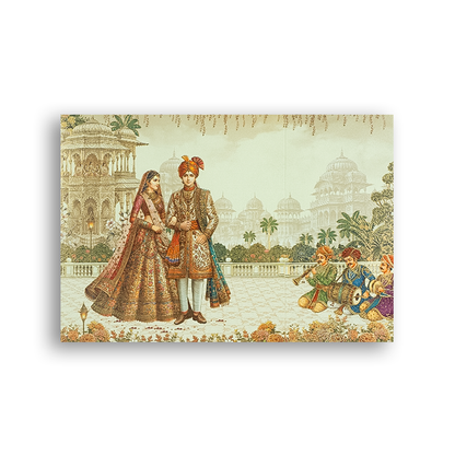 Cream Bride Groom Door Style Wedding Card - KAA05370