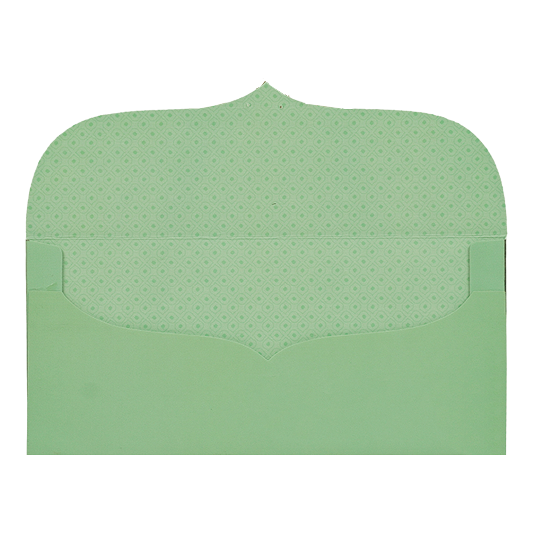 Green Peacock Jharokha Money Envelope - KRCE7080