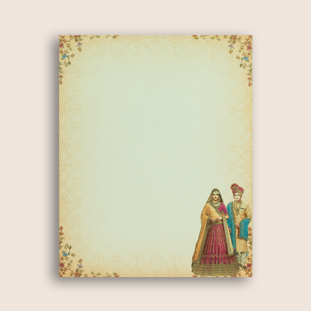 Peach Bride Groom Padded Door Style Wedding Card - KAA05610