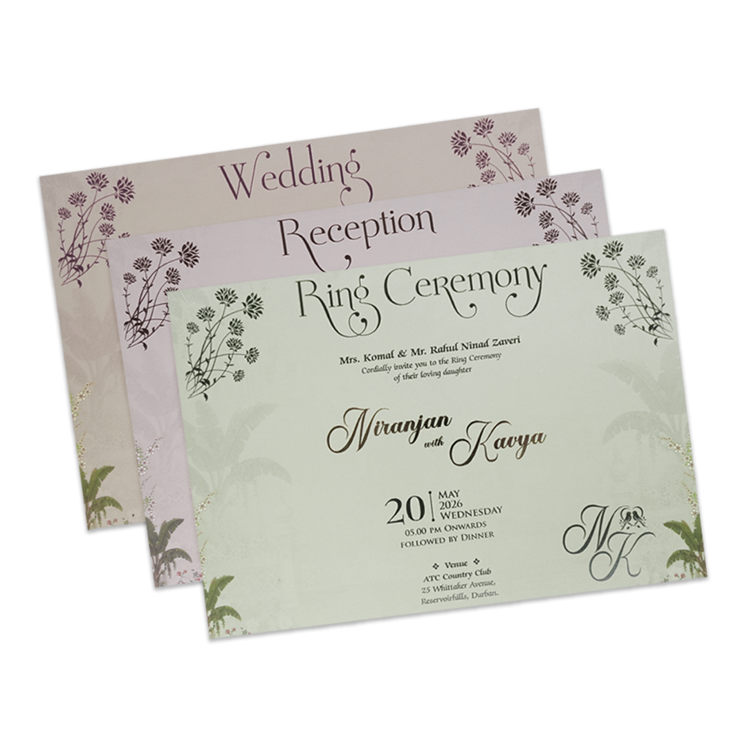Pastel Palace Padded Wedding Card-KSH72660