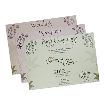 Pastel Palace Padded Wedding Card-KSH72660