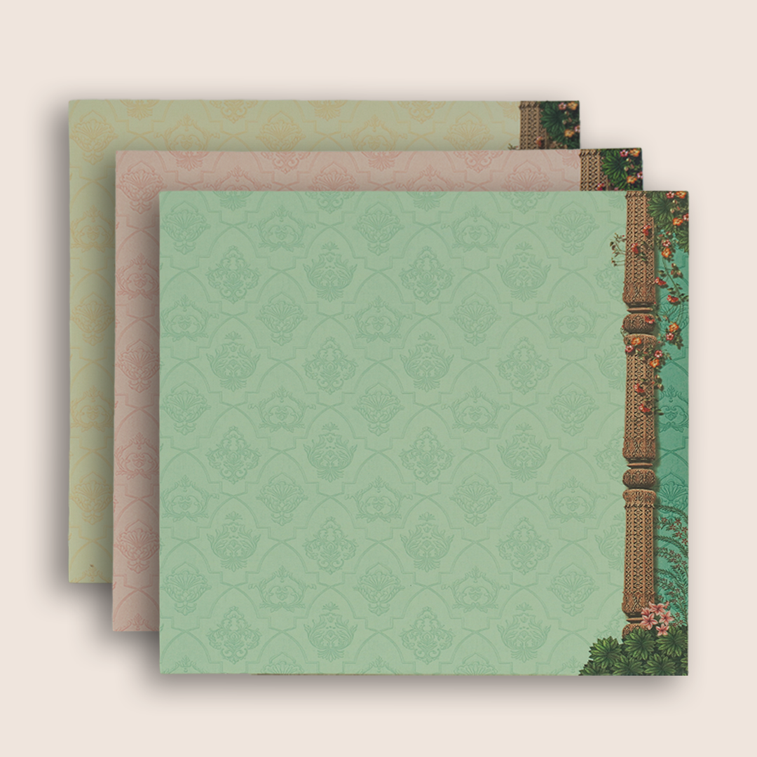 Cream Padded Bride Groom Wedding Card - KAA06400