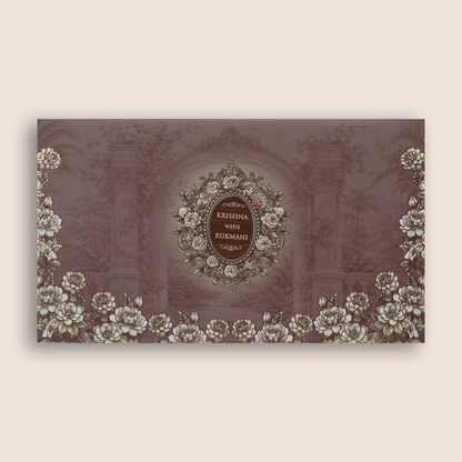 Warm Pink Floral Padded Invitation card - KJTS1922