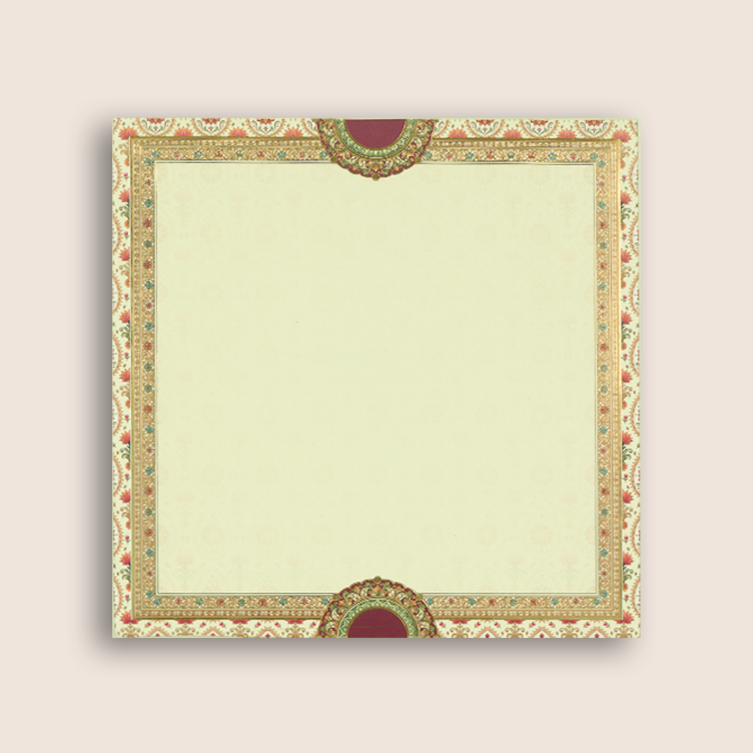 Cream Floral Pattern Premium Invitation - KAA06330