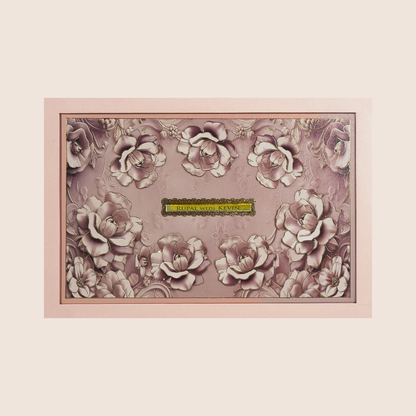 Pale Pink Laser Cut Padded Wedding Card - KPR024840
