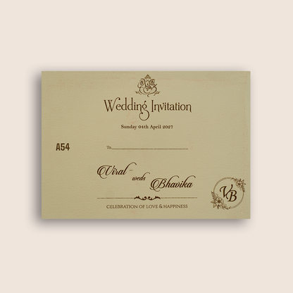 Grey Door Style Floral Wedding Card - KMARA540