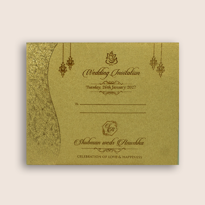 Gold Laser Cut Floral Wedding Invitation - KRB08080