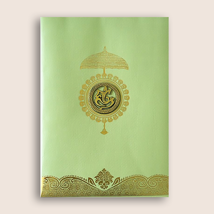 Green Gold Floral Wedding Card - KNCM024N