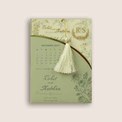 Light Grey Laser Cut Floral Wedding Invitation - KJP25110