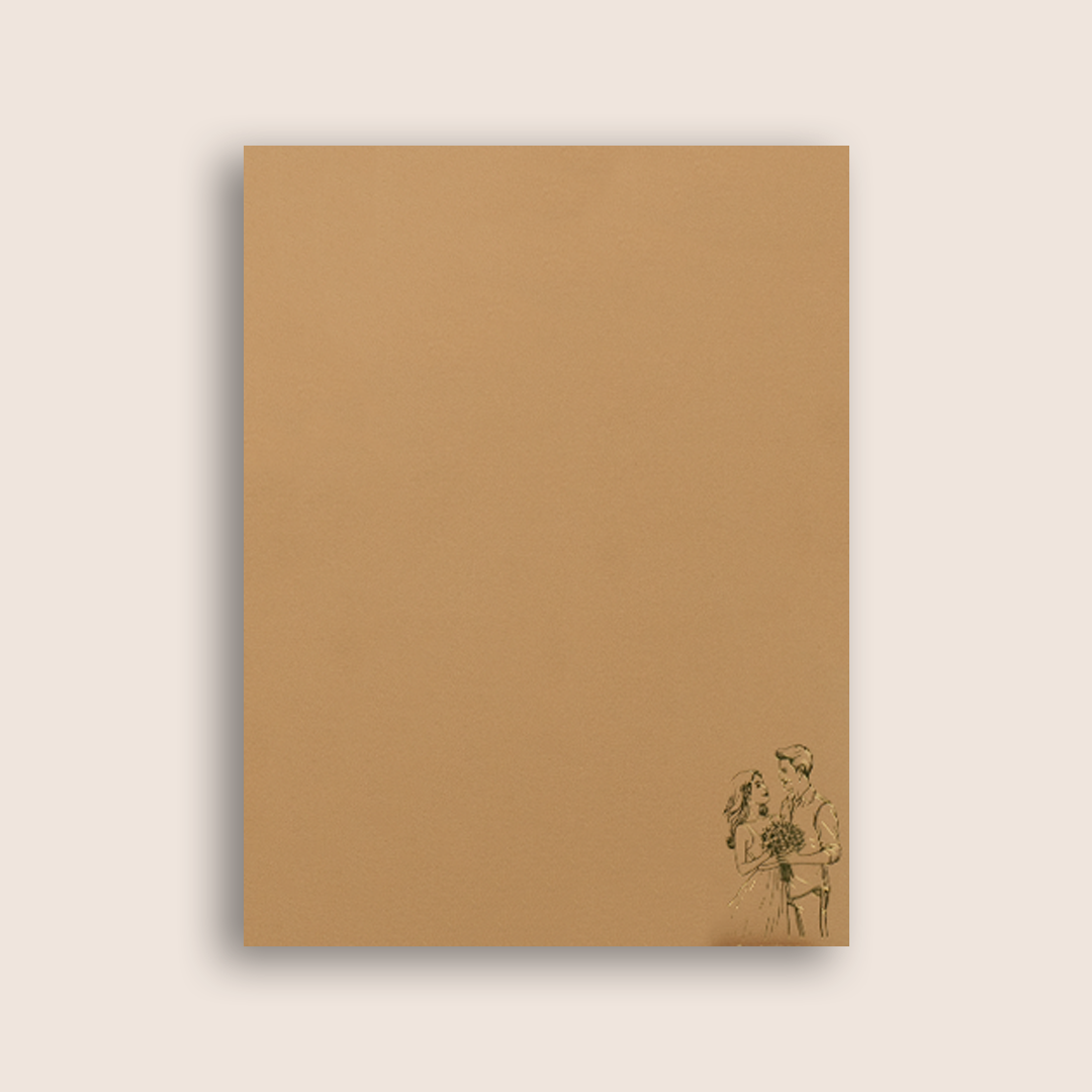 Pastel Orange Bride Groom Wedding Invitation Card - KNRR8707B