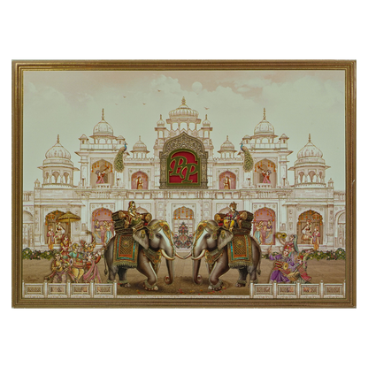 Brown Palace Elephant Padded Premium Wedding Card - KAK01770