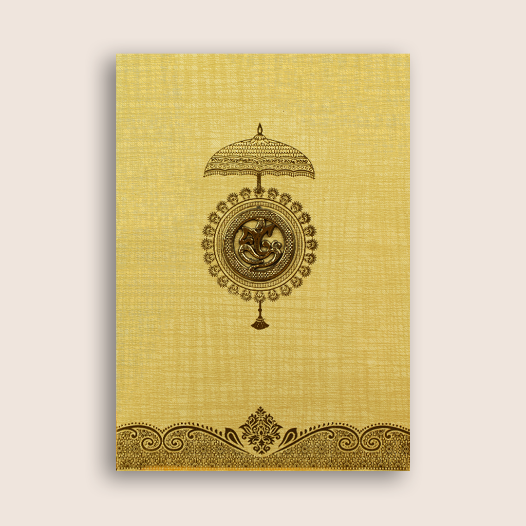 Gold Ganesha Invitation Card-KNCM24NG