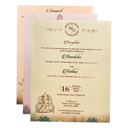 Rama Sita Temple Themed Wedding Card-KSH72320