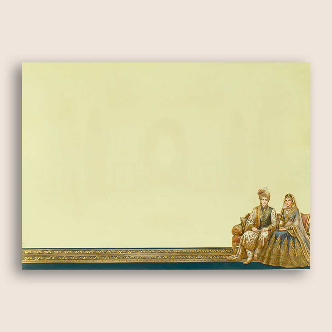 Brown Bride Groom Door Style Wedding card - KAA05360