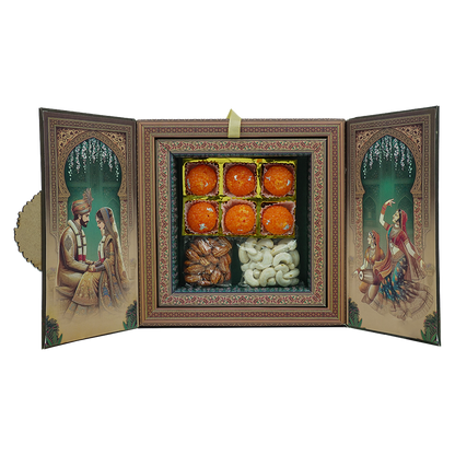 Brown Bride Groom Luxury Invitation Box - KRB09950