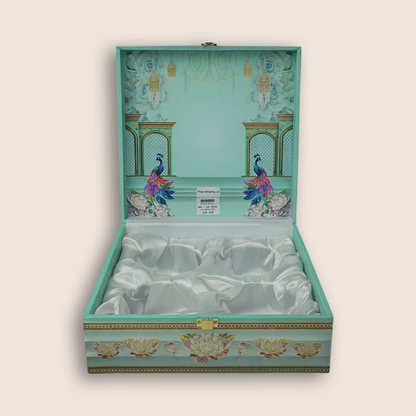 Pastel Blue Peacock Luxury Sweet Jar Box-KBX10101