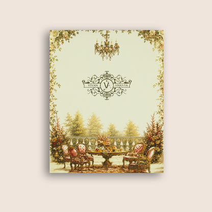 White MDF Laser Cut Floral Premium Wedding Invitation - KNLW202575
