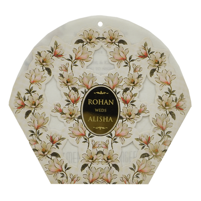 Ivory Cream Floral Laser-cut Wedding Card - KFR16180