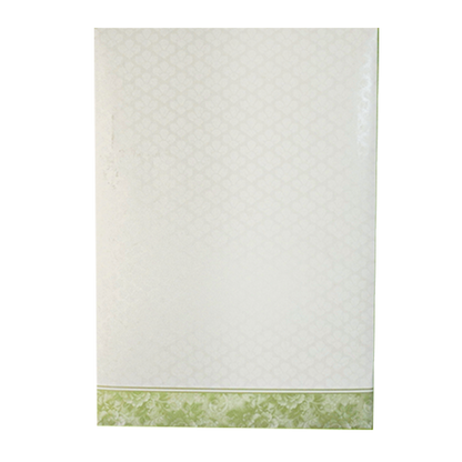 White and Green Ganesha Floral Wedding Card-KNAI2201