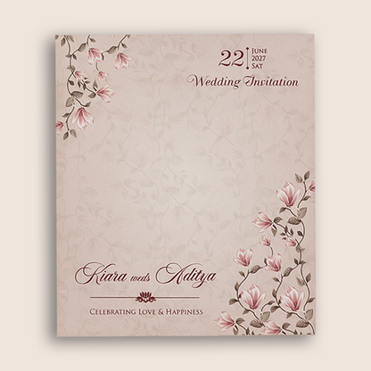 Pastel Pink Lilly Flower Laser Cut Wedding Invitation - KFR17210