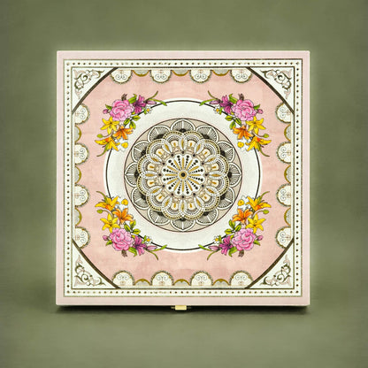 Pastel Peach Mandala Luxury Sweet Jar Box-KBX10105