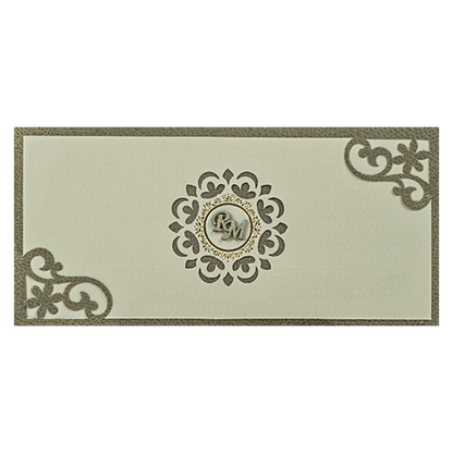 Grey Mandala Wedding Card-KSI64880