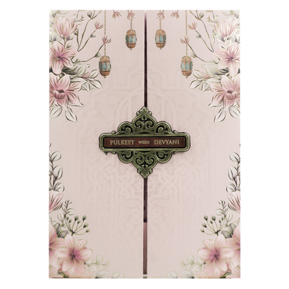 Lavender Floral Padded Wedding Card-KJTS1768