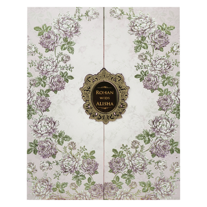 Pastel Pink Floral Padded Wedding Card-KFR15340