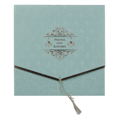 Sky Blue Tassel Envelope Wedding Card-KPR06180