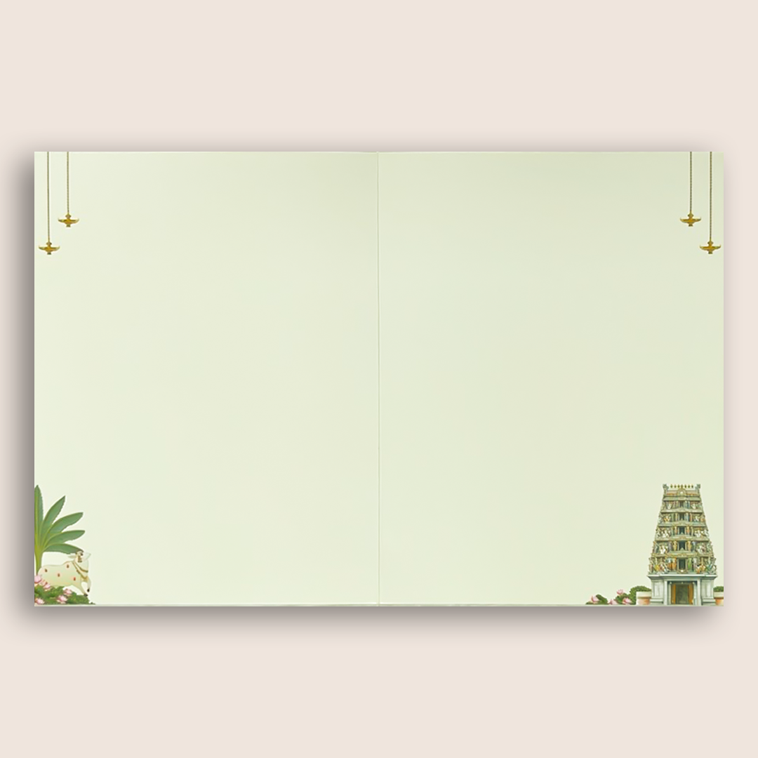 Brown Vaishnava Nama Balaji Padmavathi Wedding Card - KNKC6206