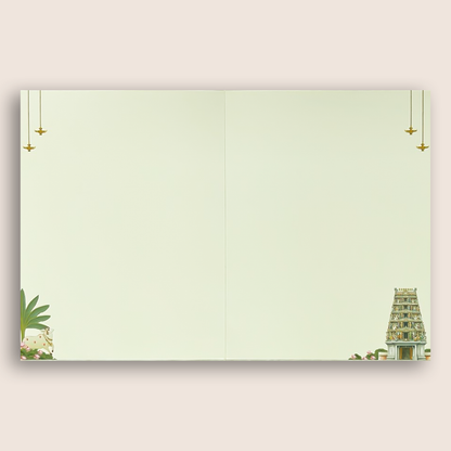 Brown Vaishnava Nama Balaji Padmavathi Wedding Card - KNKC6206