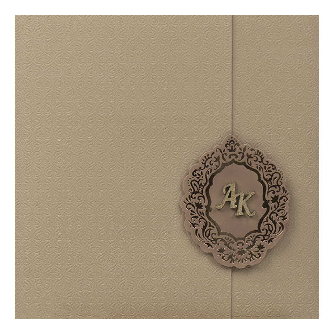 Cream Textured Wedding Card-KSI65100