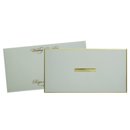 Grey Minimal Padded Classic Wedding Card - KMMWD1147